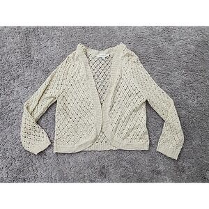 Cloudchaser Shrug Cardigan XL Cream Open Knit Crop Layering Boho Casual